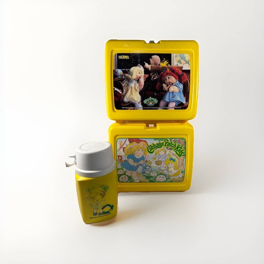 Vtg Thermos Cabbage Patch Kids Lunch Box Set Of Two